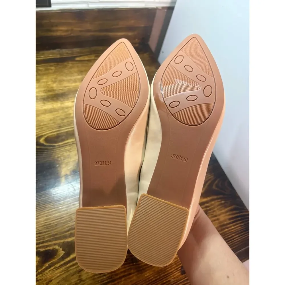 Neutral  Pointed Toe Low‎ Heels Size 11